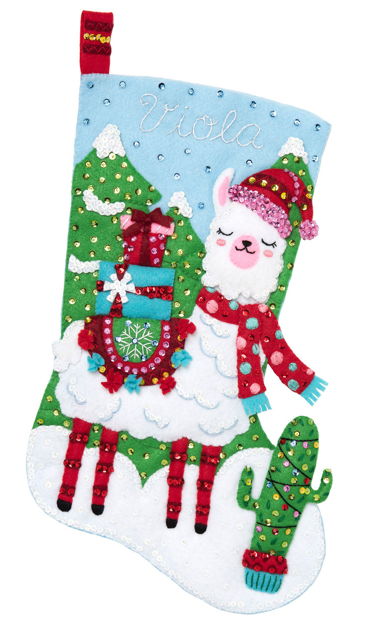 Christmas Llama Bucilla Christmas Stocking Kit